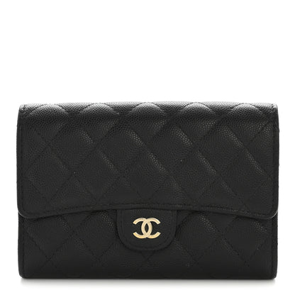 Chanel Caviar Quilted Medium Flap Wallet Black 1 of 12