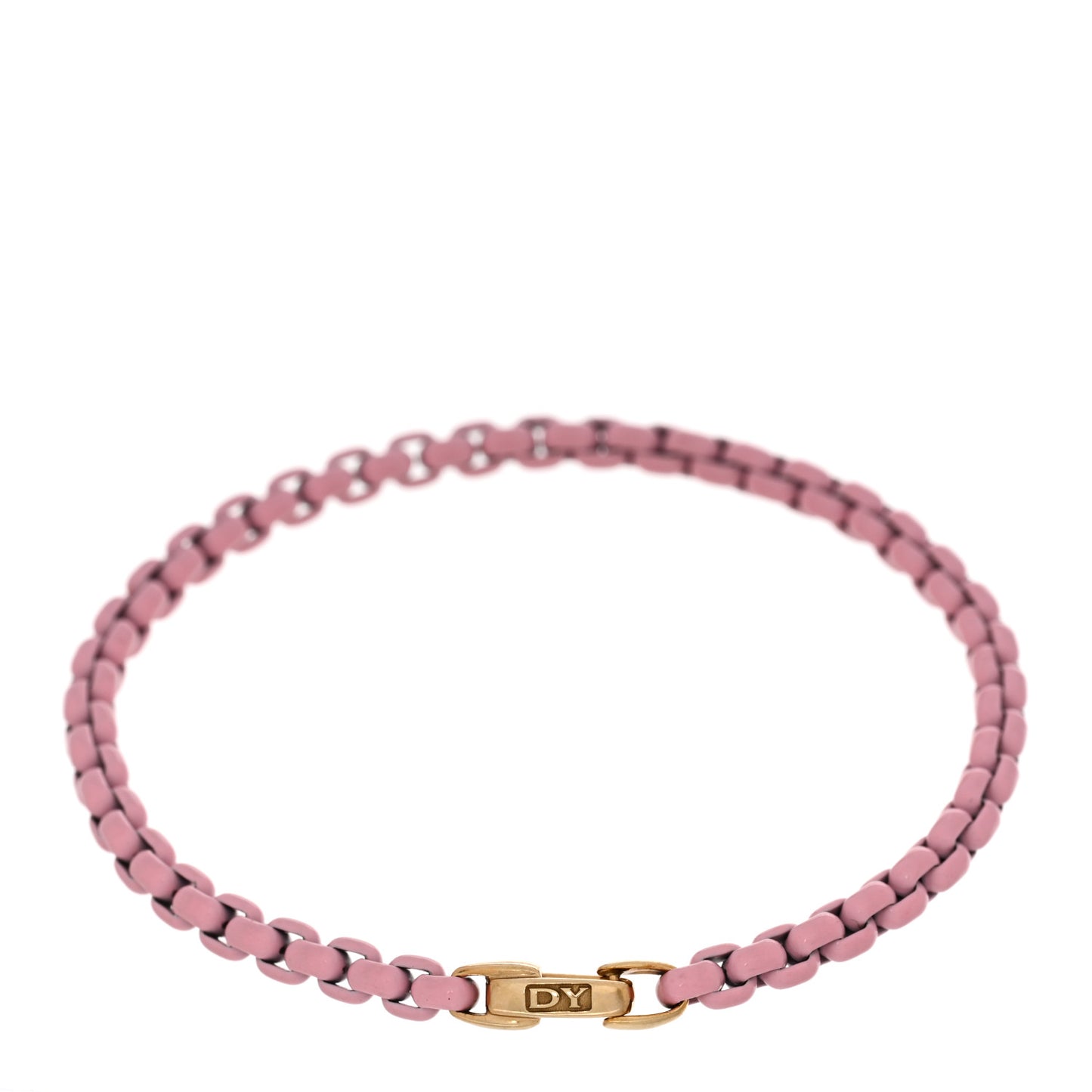 Stainless Steel 14K Yellow Gold Acrylic Bel Aire 4mm Chain Bracelet Pink