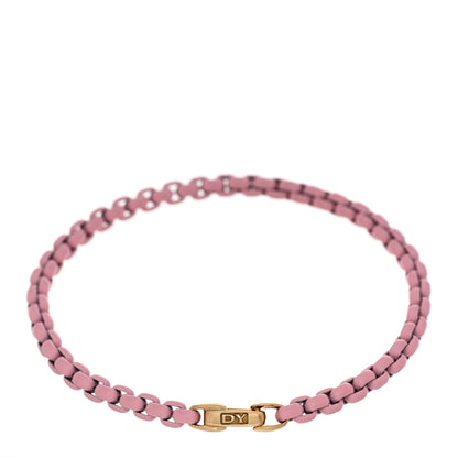 David Yurman Stainless Steel 14K Yellow Gold Acrylic Bel Aire 4mm Chain Bracelet Pink 2 of 4