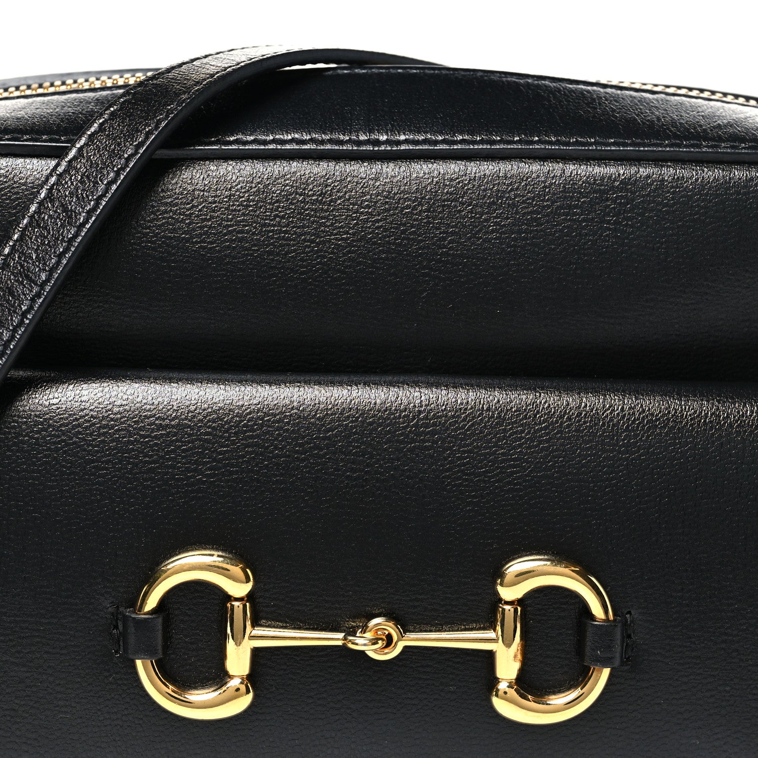 Gucci Textured Calfskin Small Horsebit 1955 Shoulder Bag Black 8 of 10