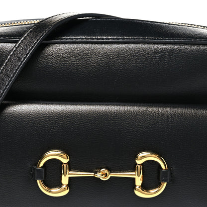 Gucci Textured Calfskin Small Horsebit 1955 Shoulder Bag Black 8 of 10
