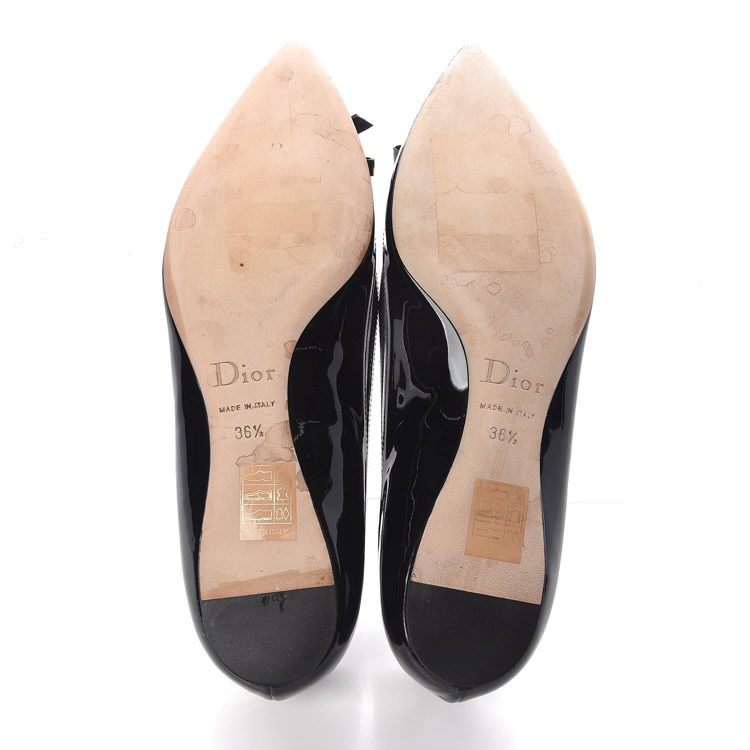 Christian Dior Patent PVC Bow Ballerina Flats 36.5 Black 7 of 12