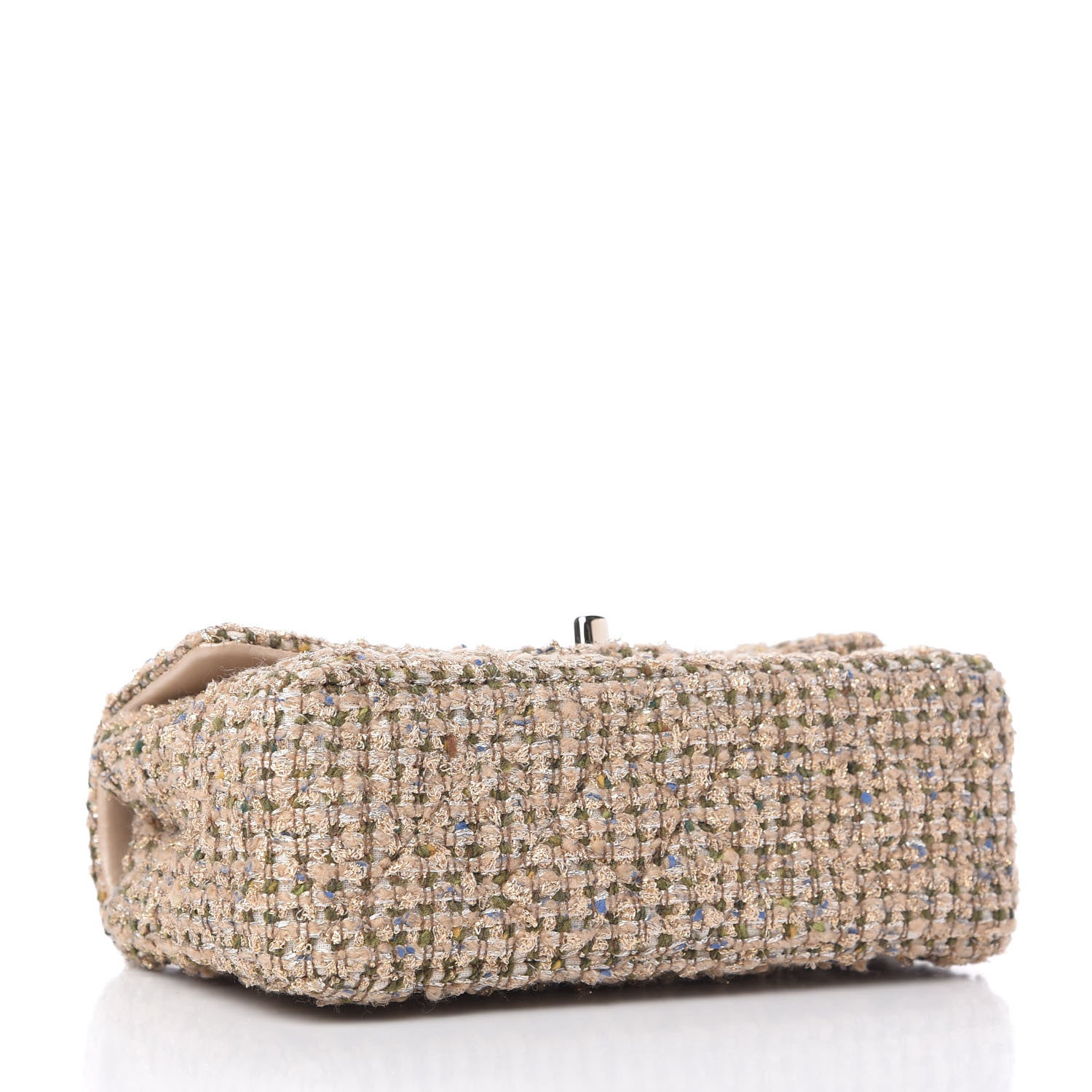 Chanel Tweed Quilted Mini Rectangular Flap Beige 4 of 11