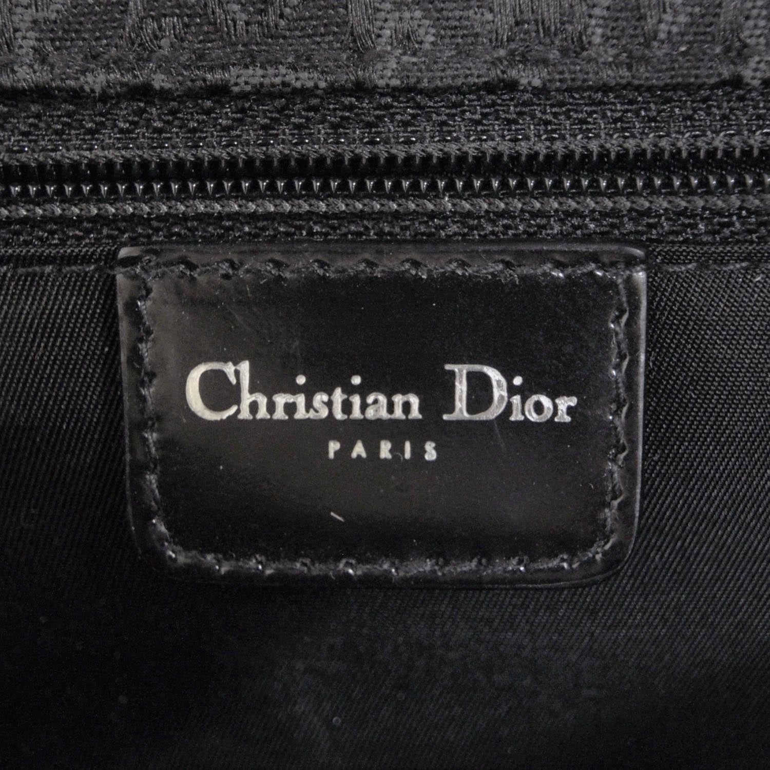 Christian Dior Leather D Trick Shoulder Bag Black and White 7 of 9