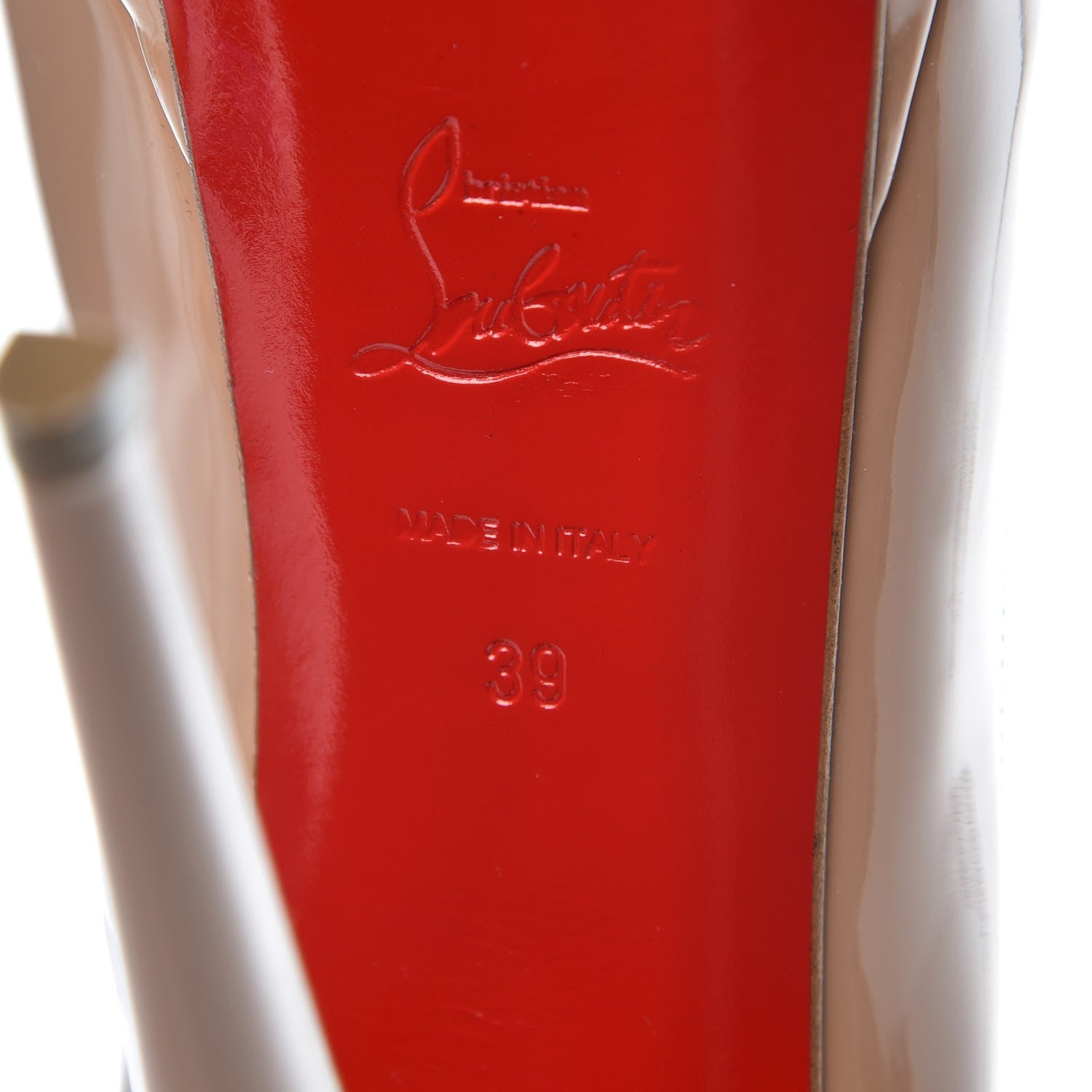 Christian Louboutin Patent Lady Peep 150 Pumps 39 Nude 8 of 11