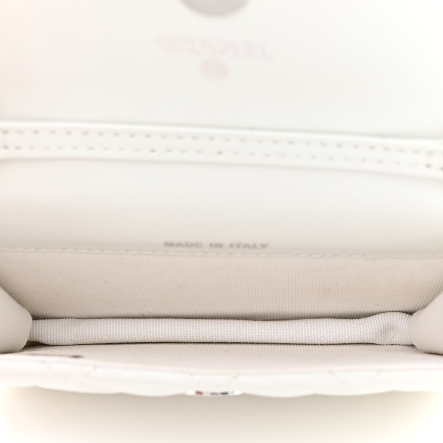 Chanel Calfskin Quilted Maxi Pearls Card Holder Flap With Chain White 5 of 11