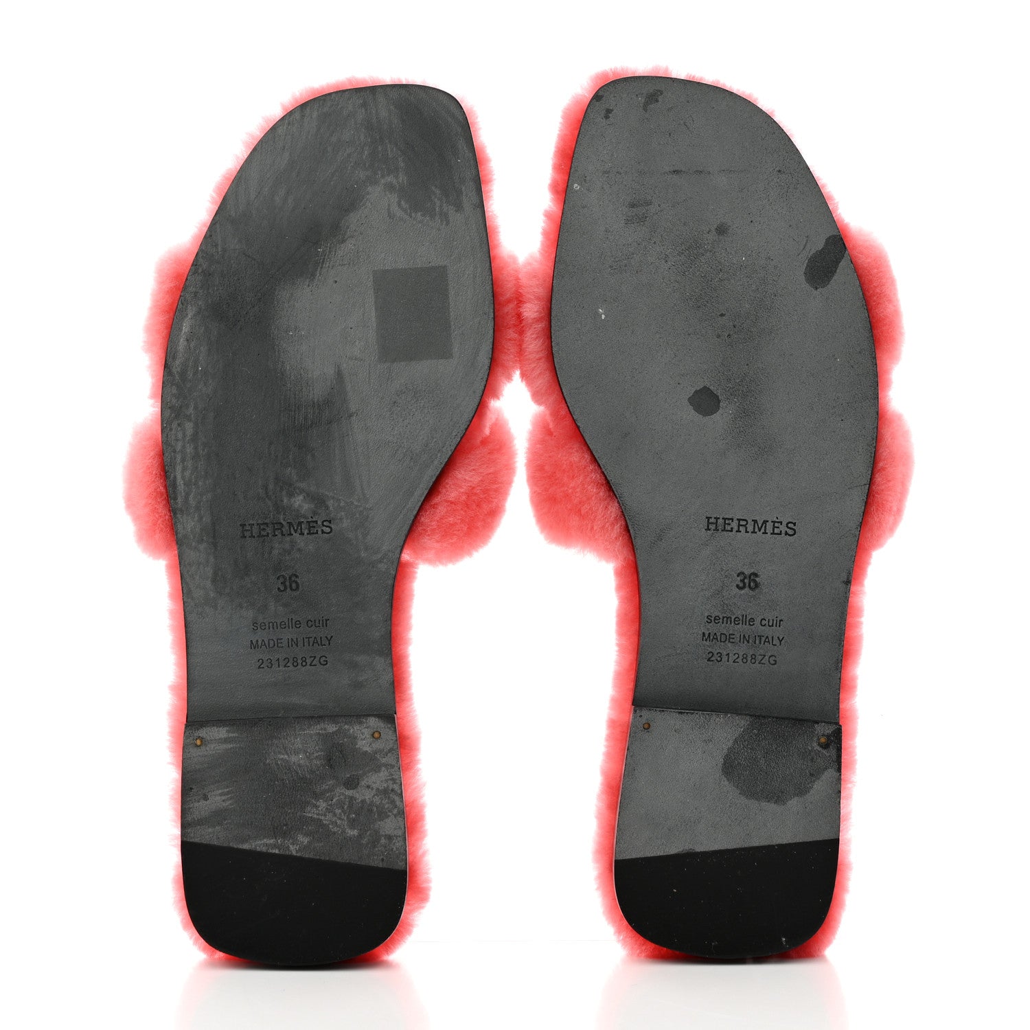Hermes Woolskin Oran Sandals 36 Rose Du Desert 5 of 8