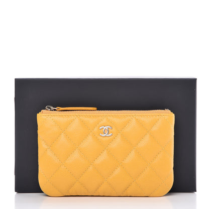 Chanel Caviar Quilted Small Cosmetic Case Yellow 8 of 8