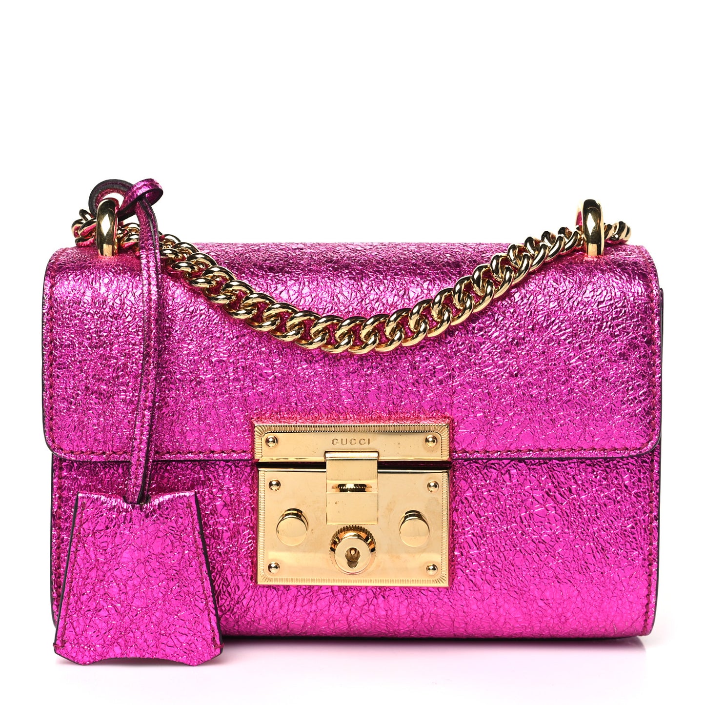 Galassia Small Padlock Shoulder Bag Fuxia