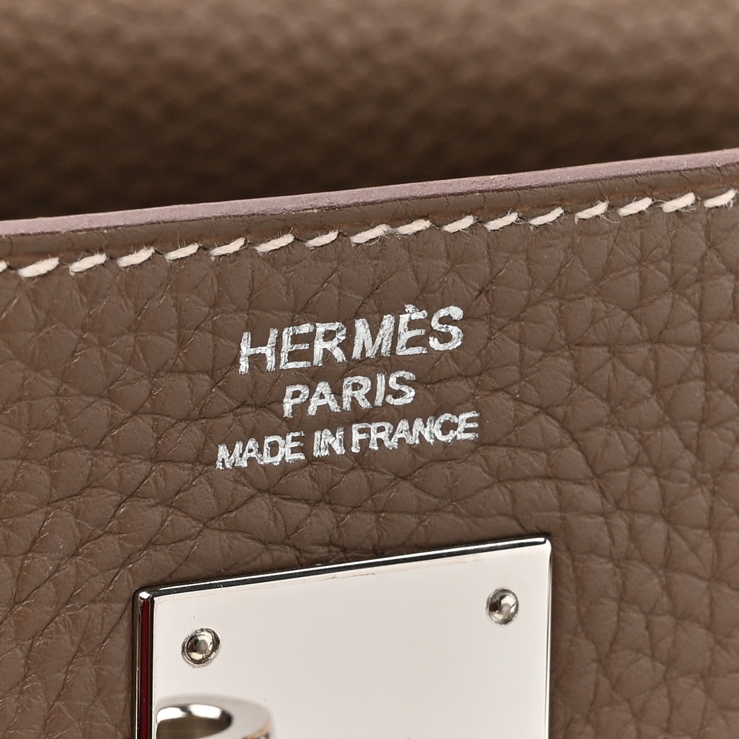 Hermes Taurillon Clemence Kelly Retourne 32 Etoupe 6 of 17