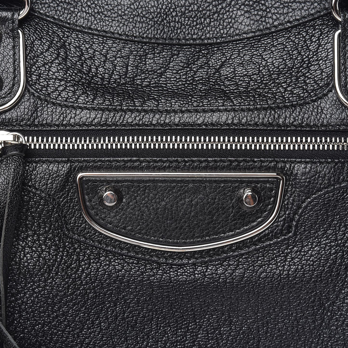 Chevre Silver Metallic Edge Hardware Velo Black