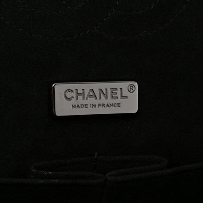 Chanel Metallic Snakeskin Medium Double Flap Black Silver 6 of 12