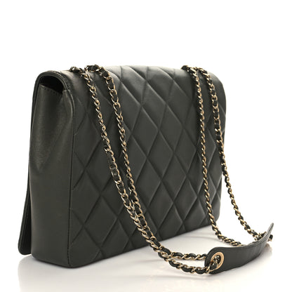 Chanel Lambskin Quilted Medium Diamond CC Flap Khaki 2 of 8