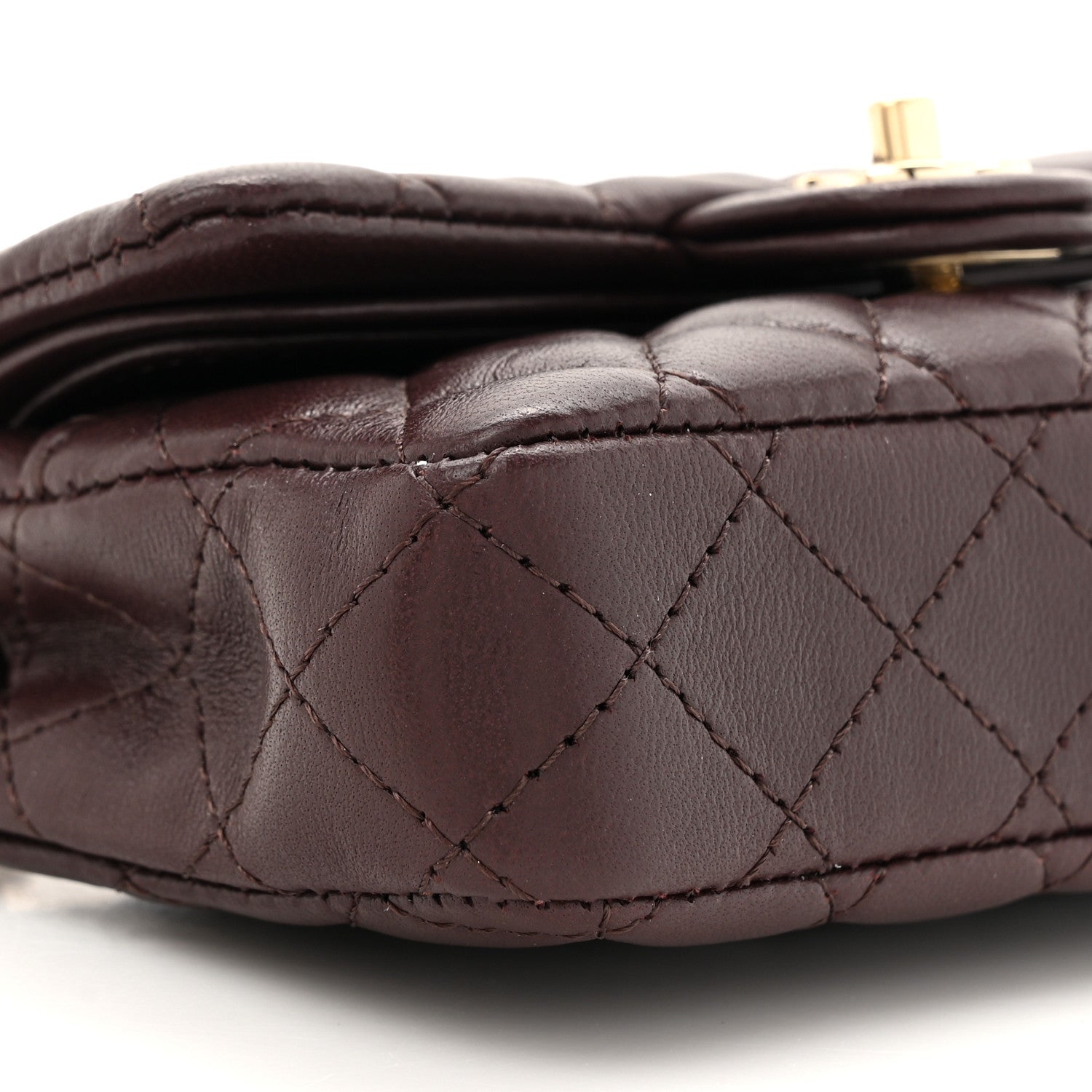 Chanel Lambskin Quilted Mini Double Flap With Hook Dark Brown 10 of 11