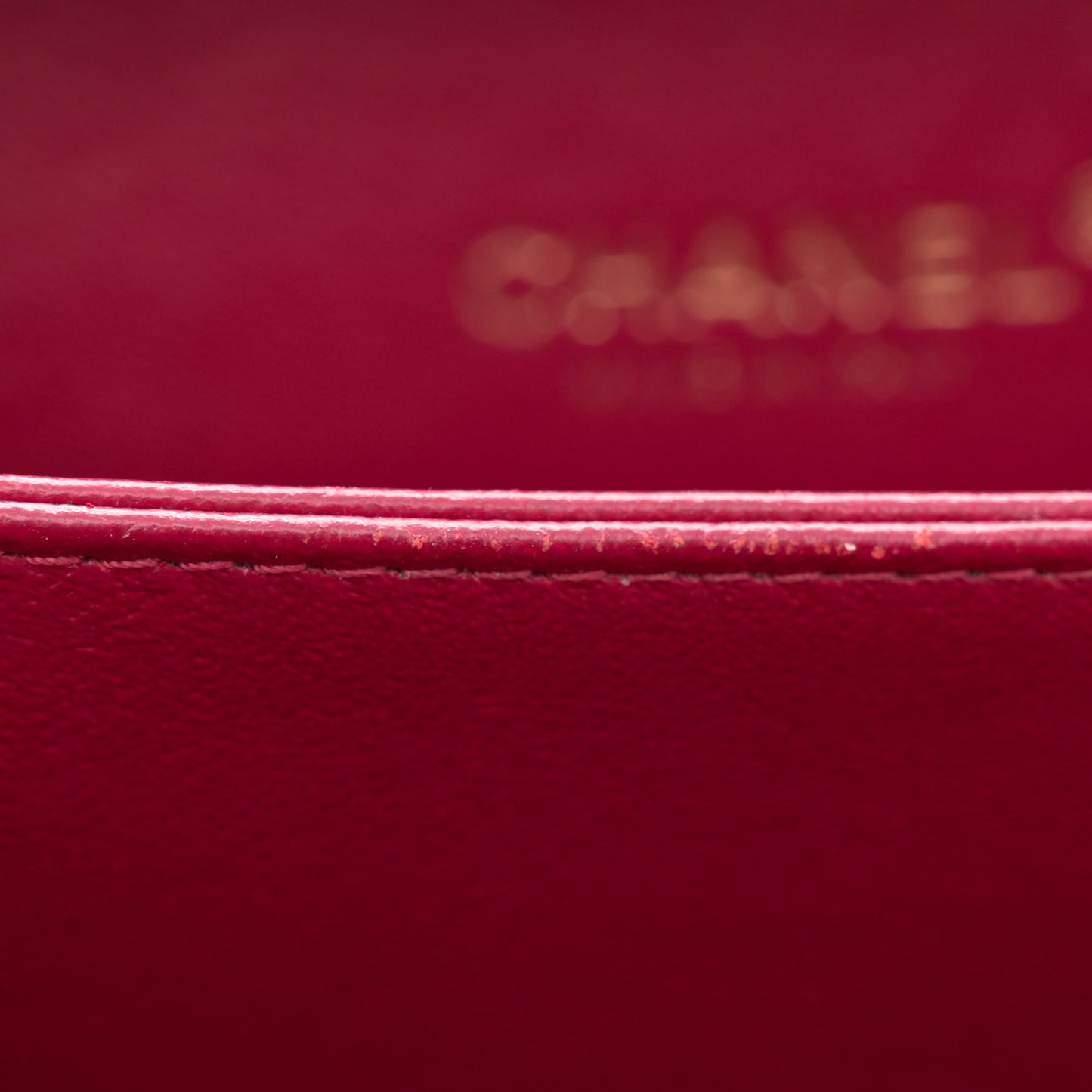Caviar Quilted Small CC Filigree Vanity Case Burgundy