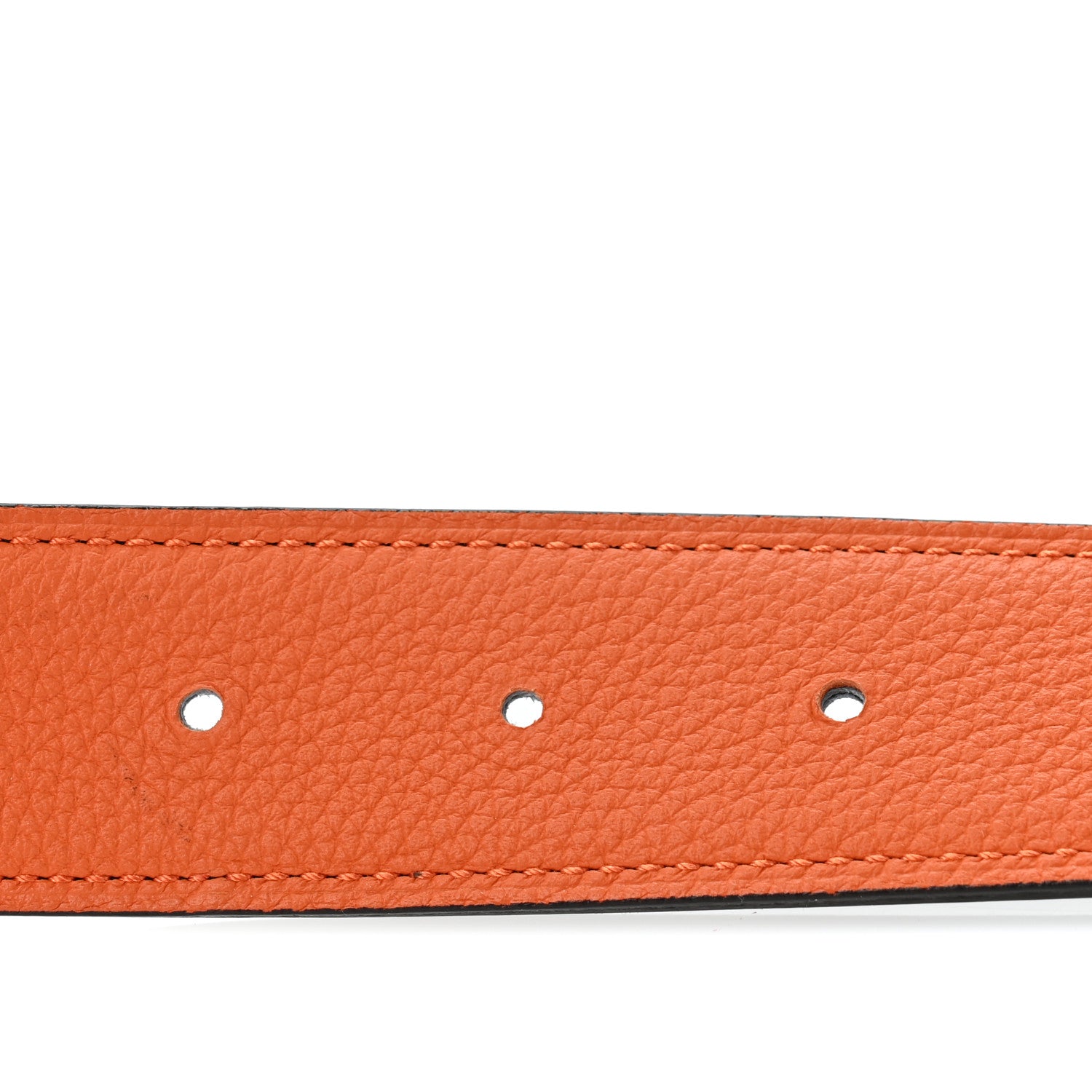 Hermes Box Togo 32mm H Belt 85 34 Black Orange 4 of 8