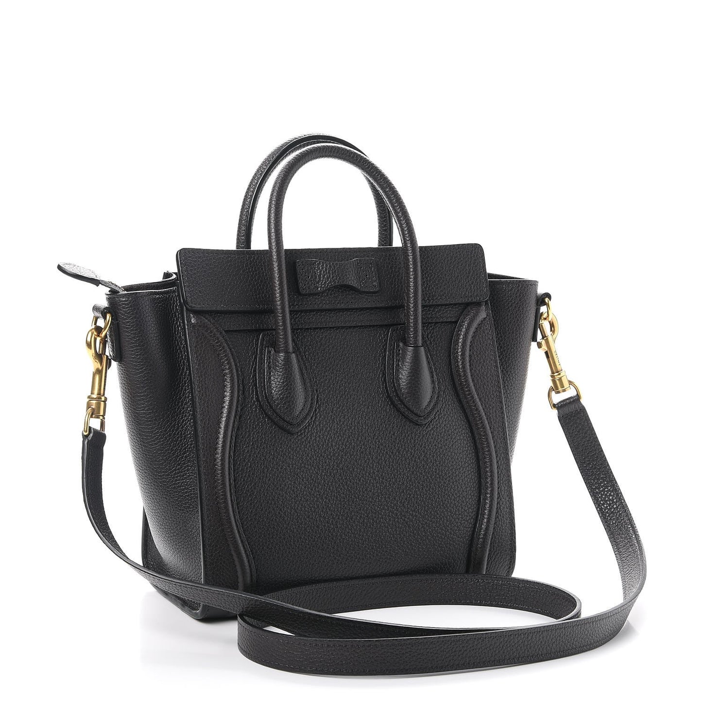 Drummed Calfskin Nano Luggage Liquorice