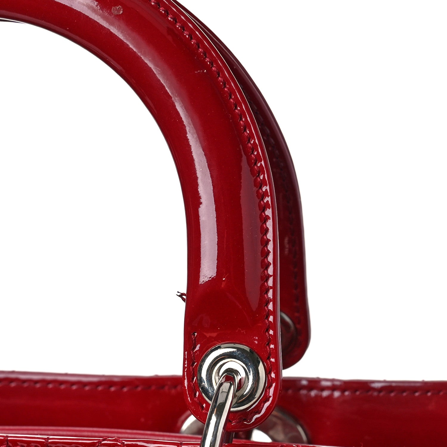 Christian Dior Patent Cannage Large Lady Dior Red 9 of 9