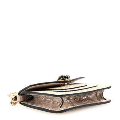 Bulgari Metallic Calfskin Serpenti Forever Miniature Bag Charm Light Gold Sea Salt Coral 4 of 10