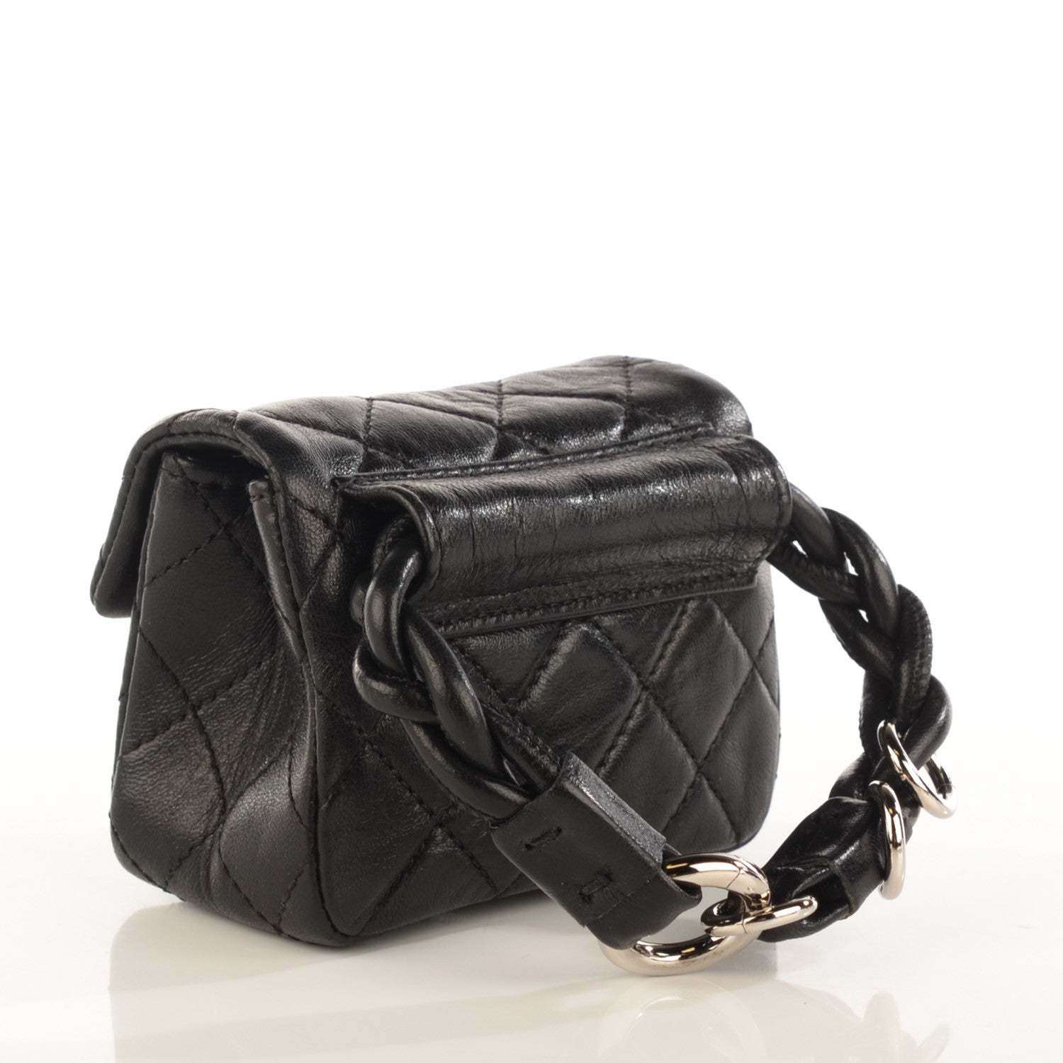 Chanel Calfskin Quilted 2.55 Ankle Wrist Bag Black 3 of 7