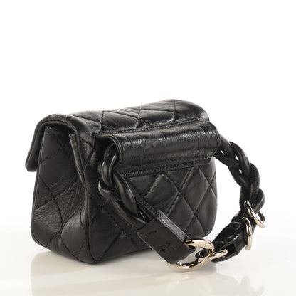 Chanel Calfskin Quilted 2.55 Ankle Wrist Bag Black 3 of 7