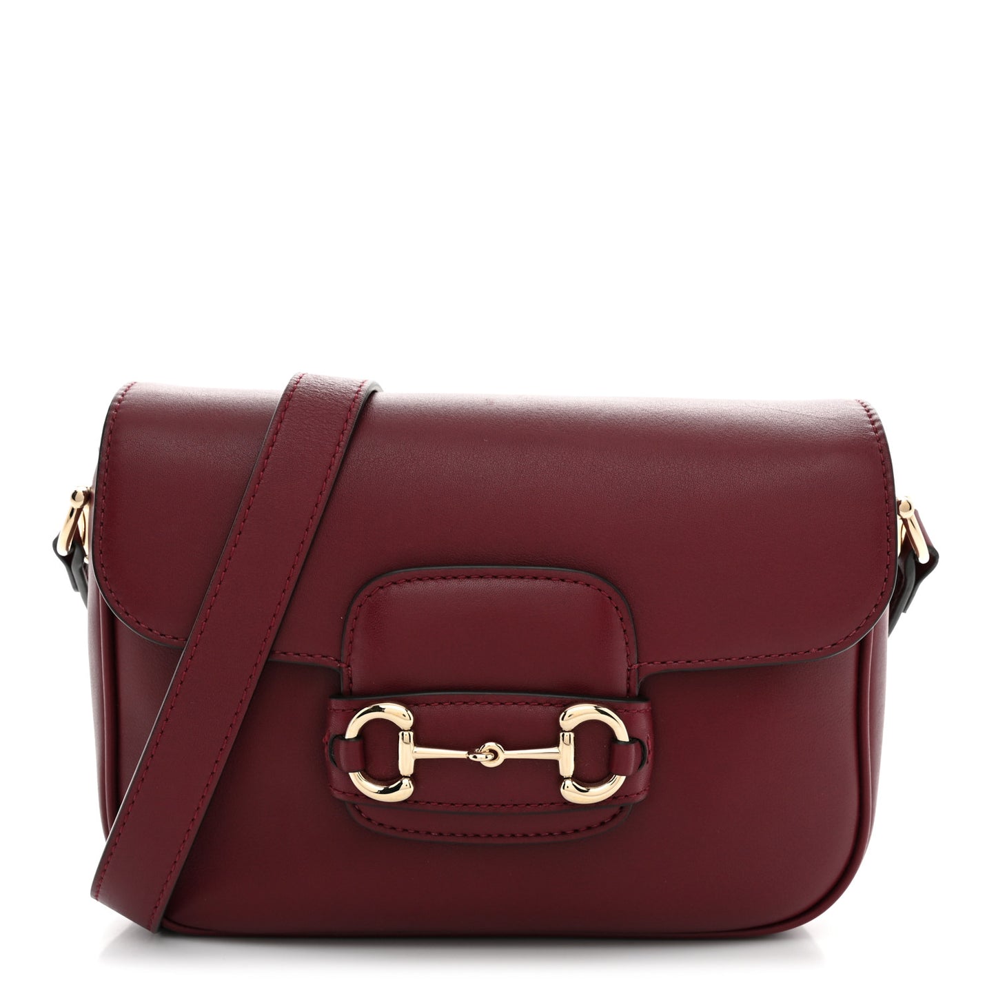 Arabella Calfskin Horsebit 1955 Shoulder Bag Rosso Ancora