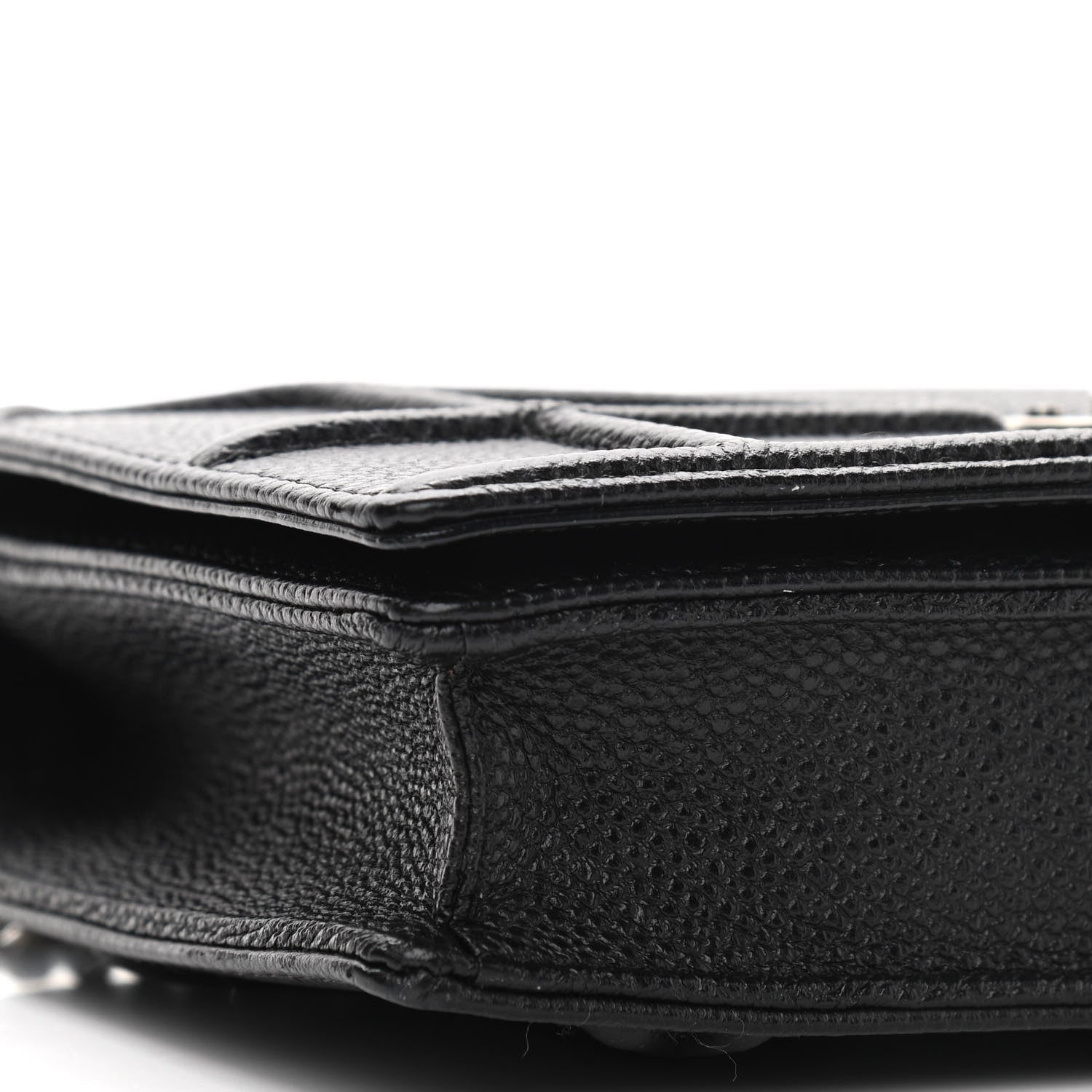 Christian Dior Grained Calfskin Diorama Wallet on Chain Pouch Black 8 of 13