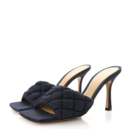 Bottega Veneta Denim Matelasse Padded Mule Sandals 38.5 Indigo 4 of 9