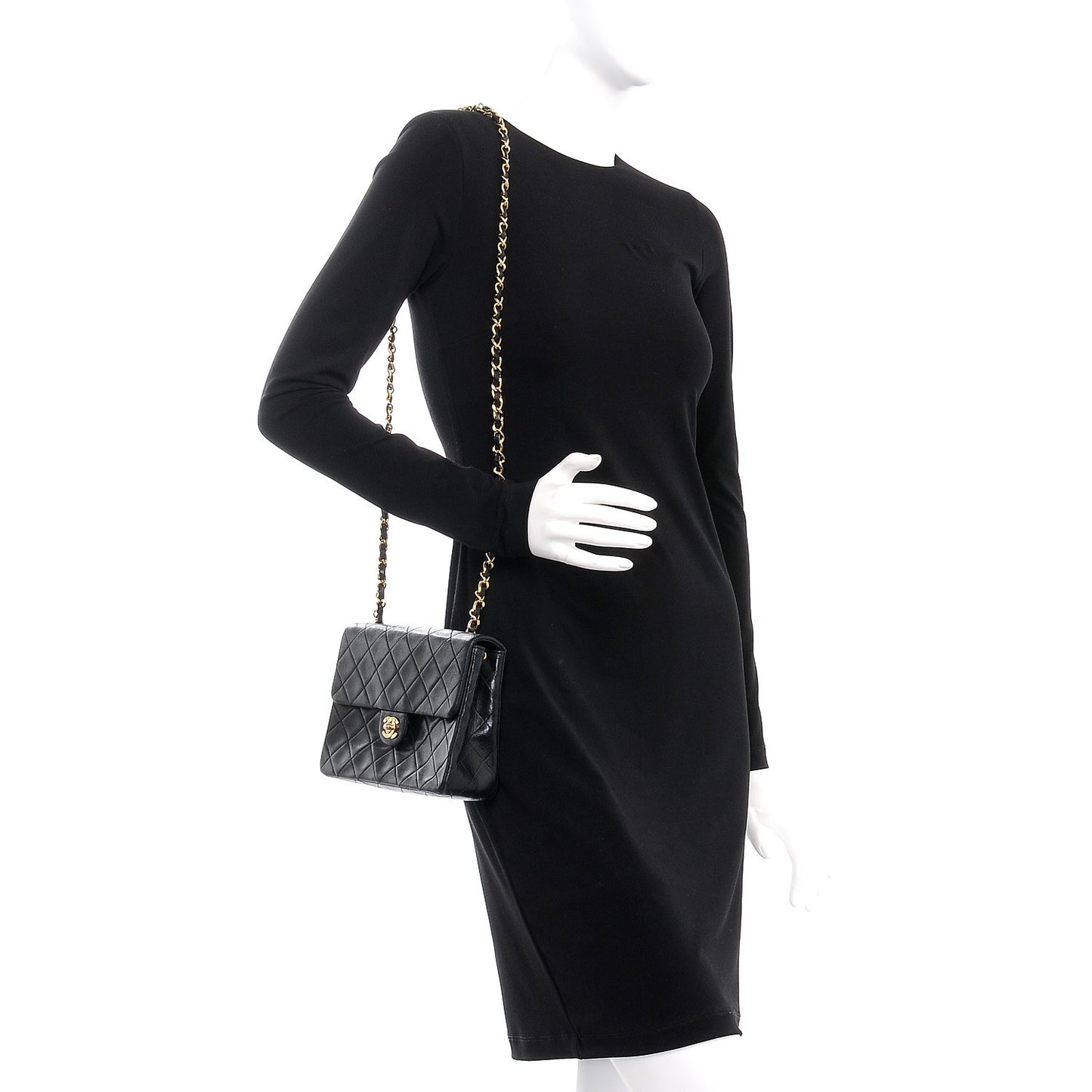 Lambskin Quilted Small Flap Black