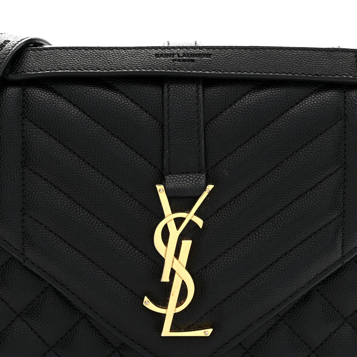Grain De Poudre Textured Mixed Matelasse Triquilt Medium Monogram Satchel Black