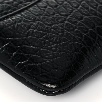 Chanel Calfskin Crocodile Embossed Quilted Medium Gabrielle Cosmetic Case Black 9 of 13