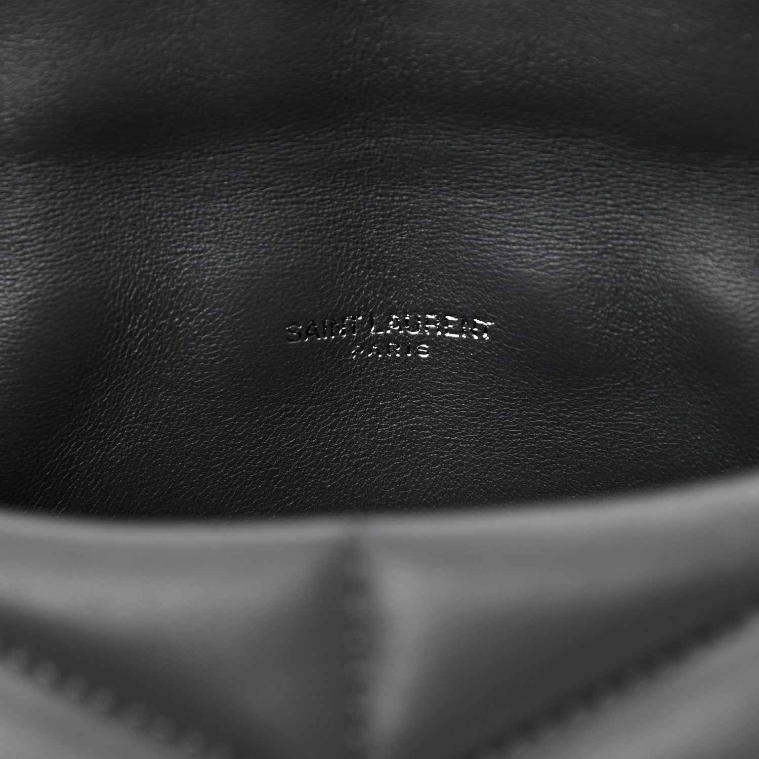 Saint Laurent Lambskin Quilted Toy Loulou Puffer Monogram Chain Satchel Storm 6 of 10
