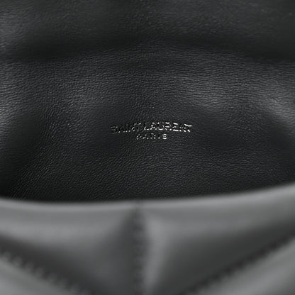 Saint Laurent Lambskin Quilted Toy Loulou Puffer Monogram Chain Satchel Storm 6 of 10