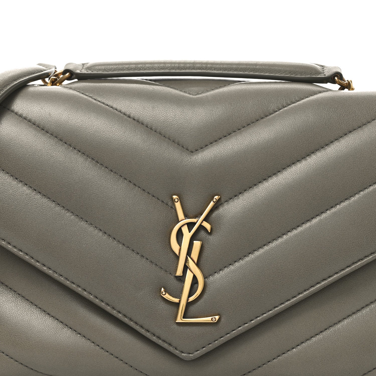 Saint Laurent Lambskin Matelasse Chevron Medium LouLou Dark Strong Moss 8 of 10
