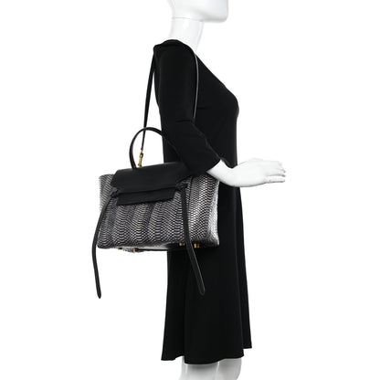 Celine Watersnake Mini Belt Bag White Black 2 of 11