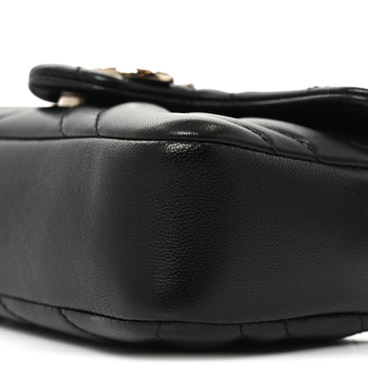 Gucci Lambskin Matelasse Mini GG Marmont Shoulder Bag Black 10 of 11