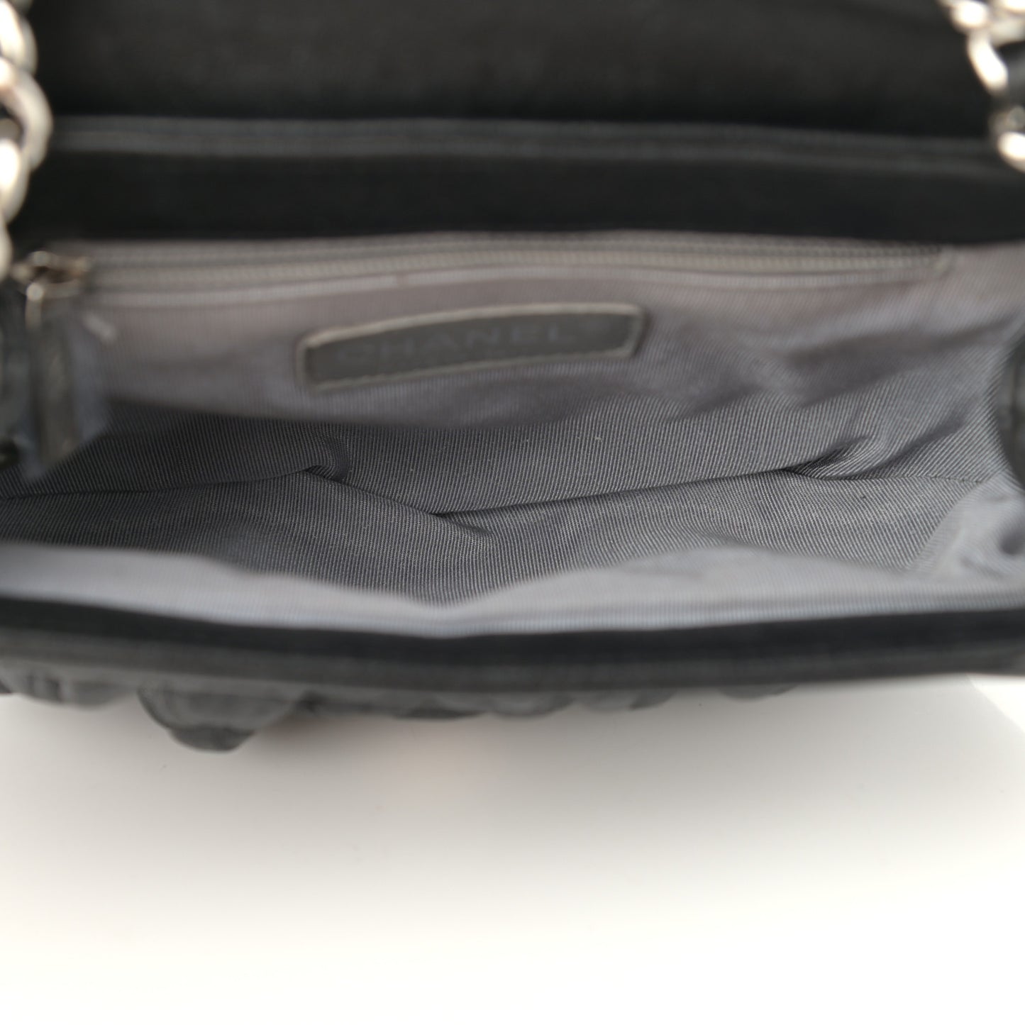 Washed Lambskin Quilted Mini Chain Around Messenger Black
