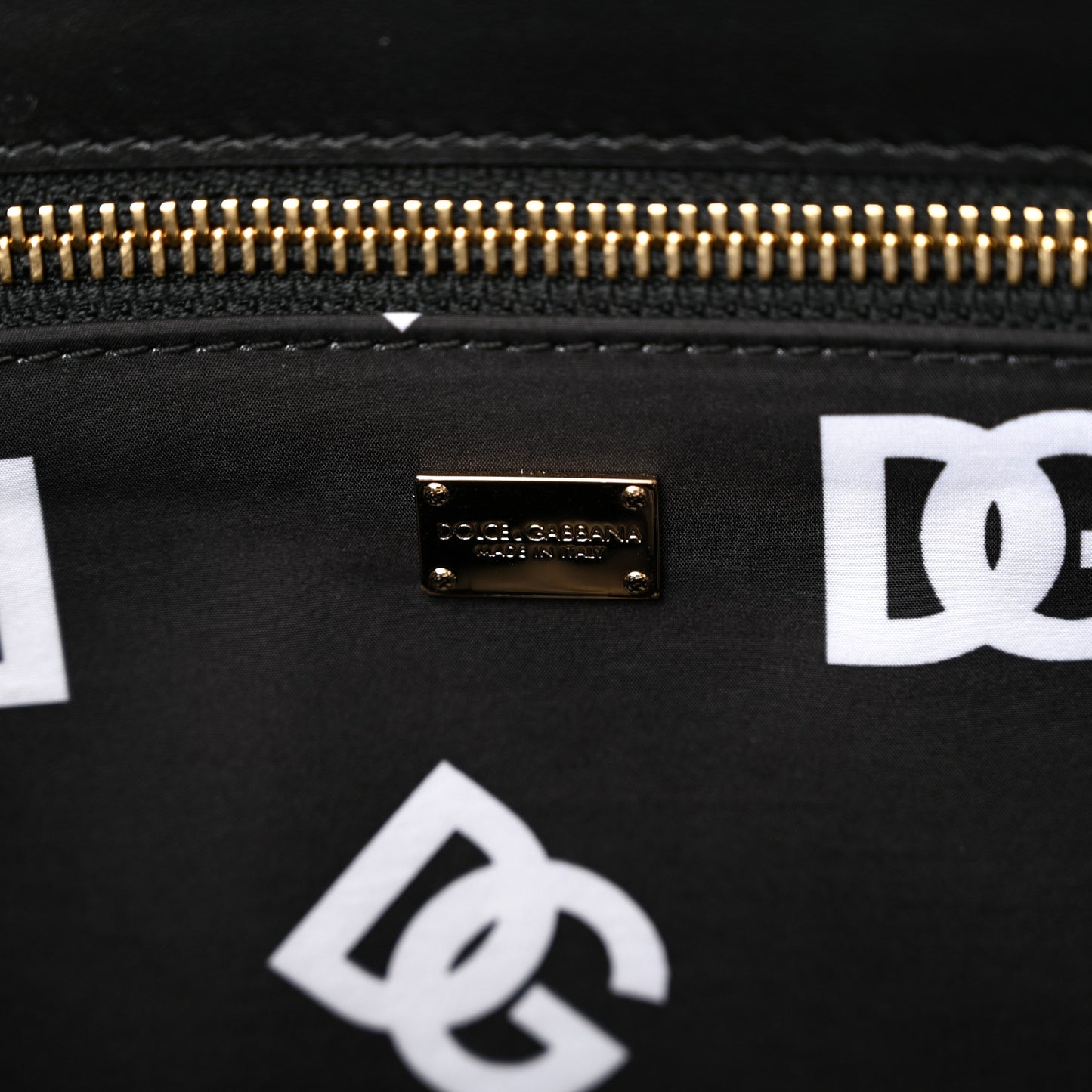 Calfskin Small DG Logo Shopper Tote Black