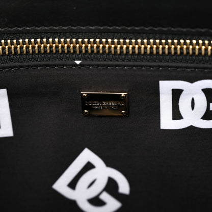 Dolce & Gabbana Calfskin Small DG Logo Shopper Tote Black 6 of 9