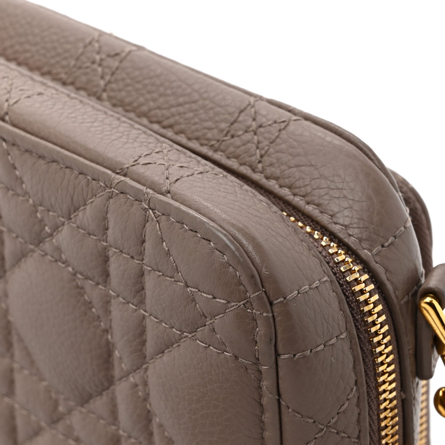 Supple Calfskin Caro Double Pouch Warm Taupe