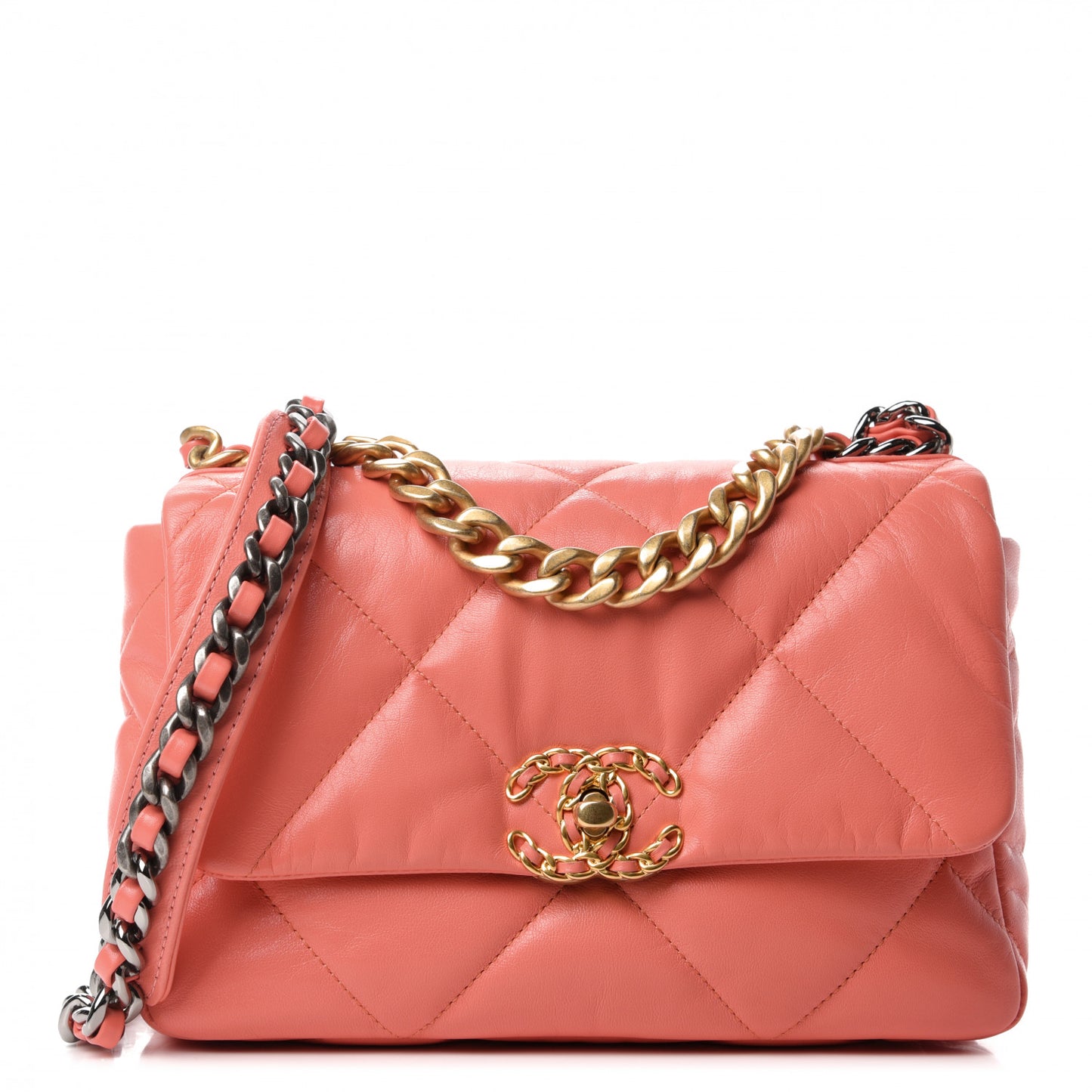 Goatskin Quilted Medium 19 Flap Pink