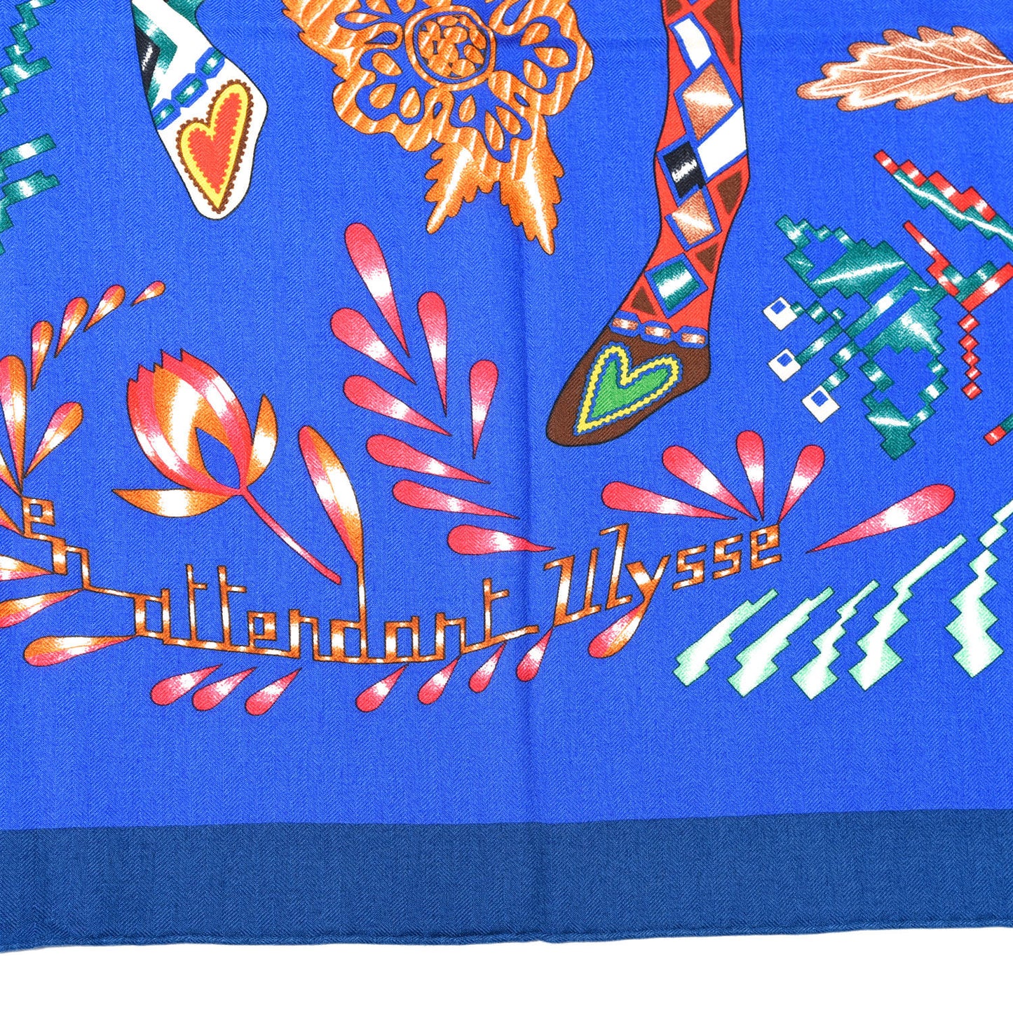 Cashmere Silk En Attendant Ulysse Shawl 140 Bleu Roy Vert Multicolor
