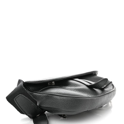 Christian Dior Grained Calfskin Mens Mini Saddle Bag Black 4 of 14