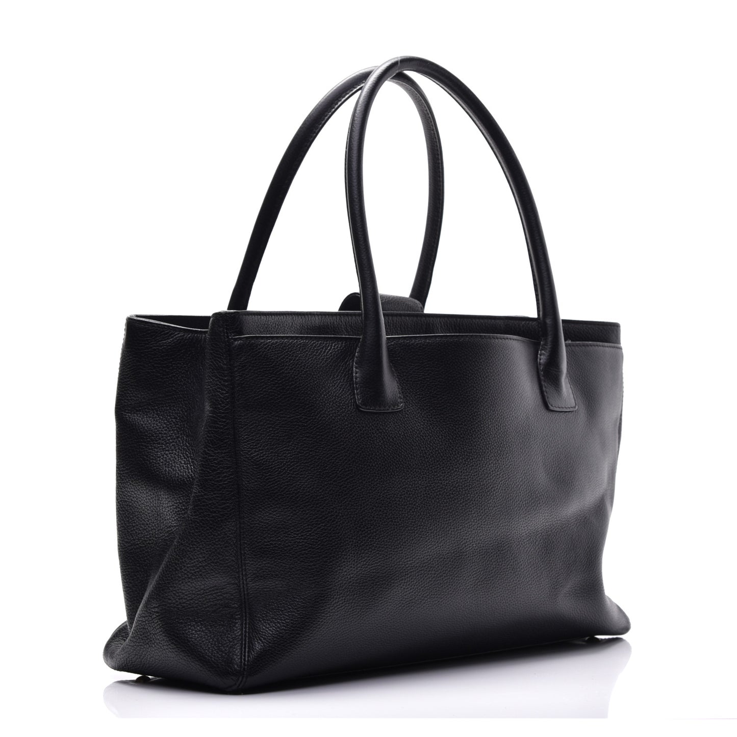 Calfskin Cerf Executive Shopper Tote Black