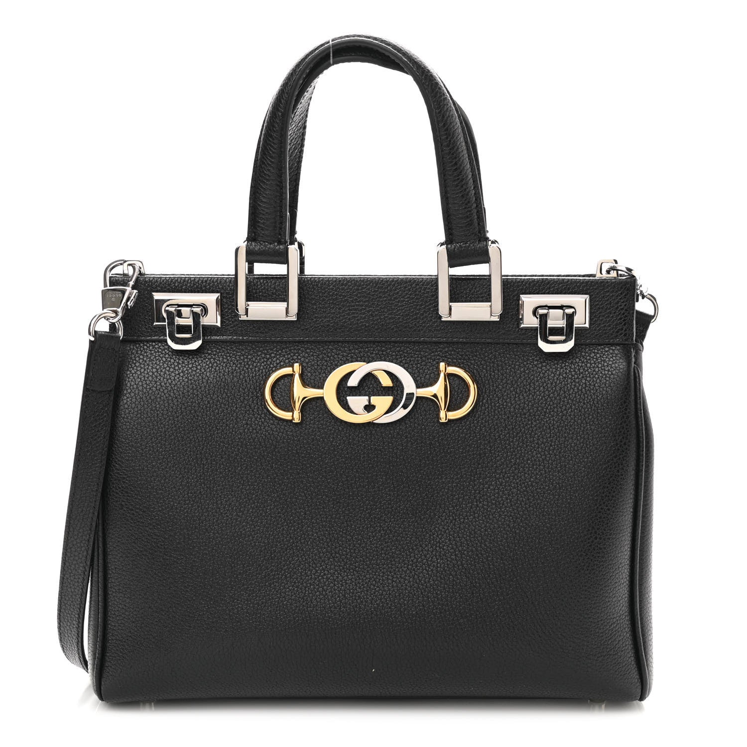 Gucci Grainy Calfskin Small Zumi Top Handle Bag Black 1 of 11