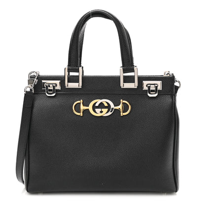 Gucci Grainy Calfskin Small Zumi Top Handle Bag Black 1 of 11