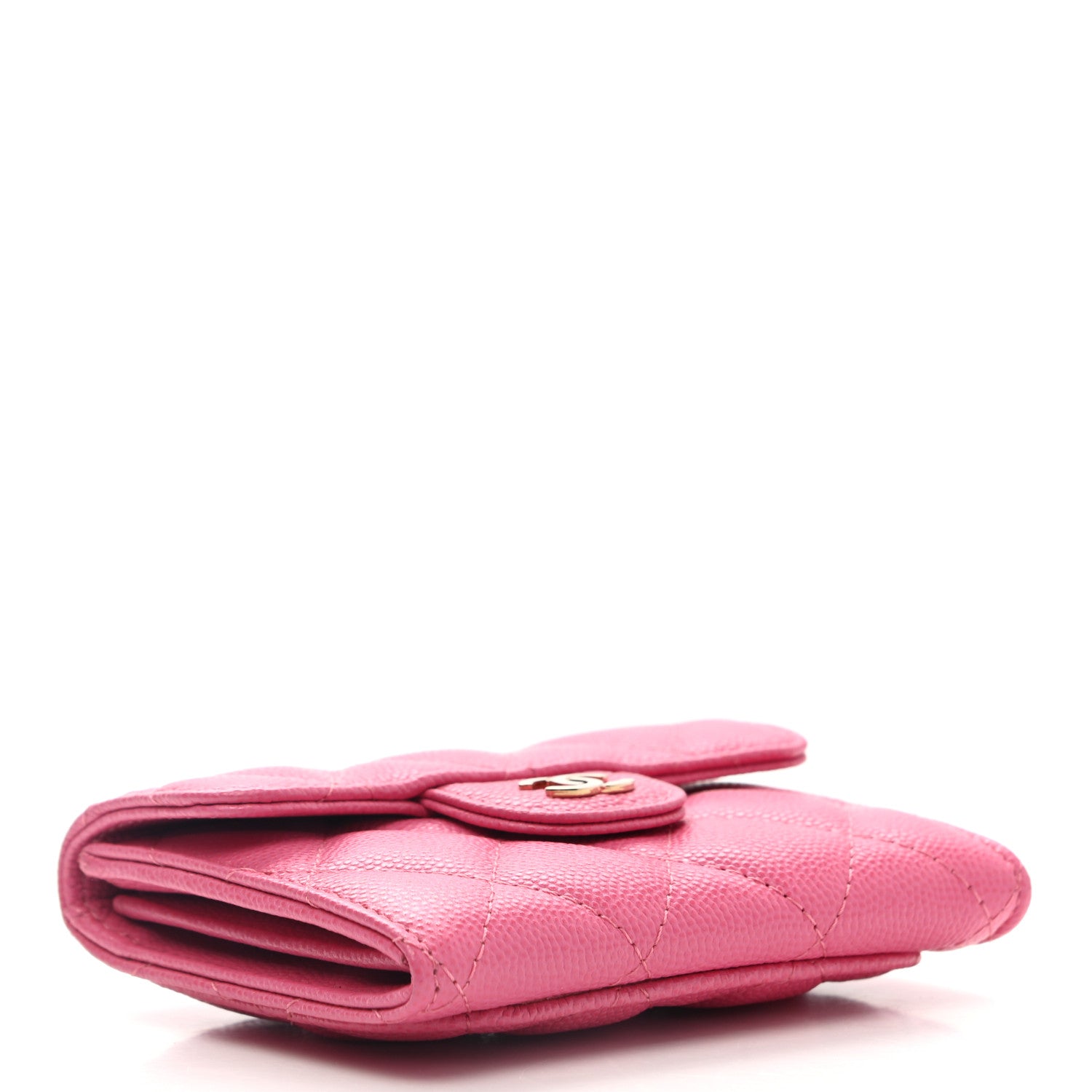 Chanel Caviar Quilted Flap Card Holder Wallet Pink 3 of 8