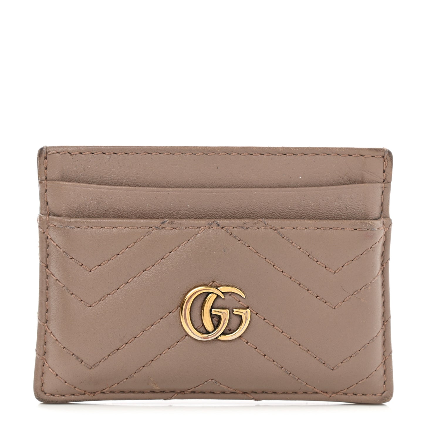Calfskin Matelasse GG Marmont Card Holder Porcelain Rose