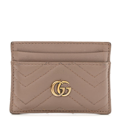 Gucci Calfskin Matelasse GG Marmont Card Holder Porcelain Rose 1 of 8