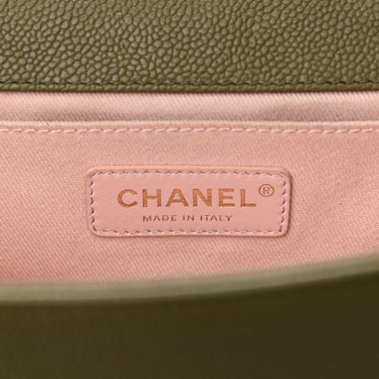 Chanel Caviar Quilted Medium Boy Flap Green 7 of 16